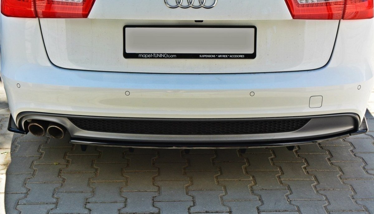 Central-Rear-Splitter-Audi-A6-C7-S-Line-Avant---Gloss-Black