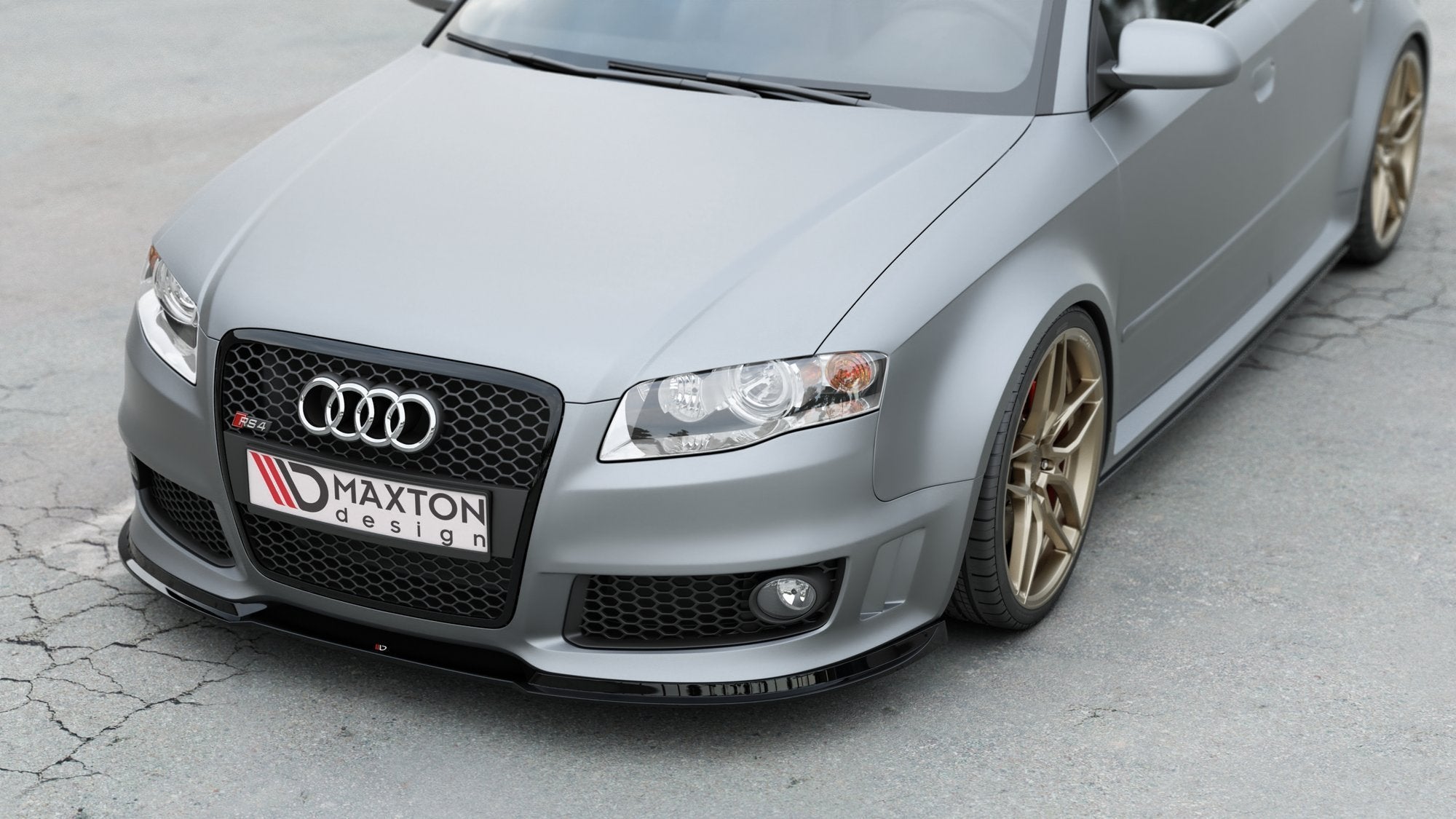 Front-Splitter-V.1-Audi-RS4-B7---Gloss-Black