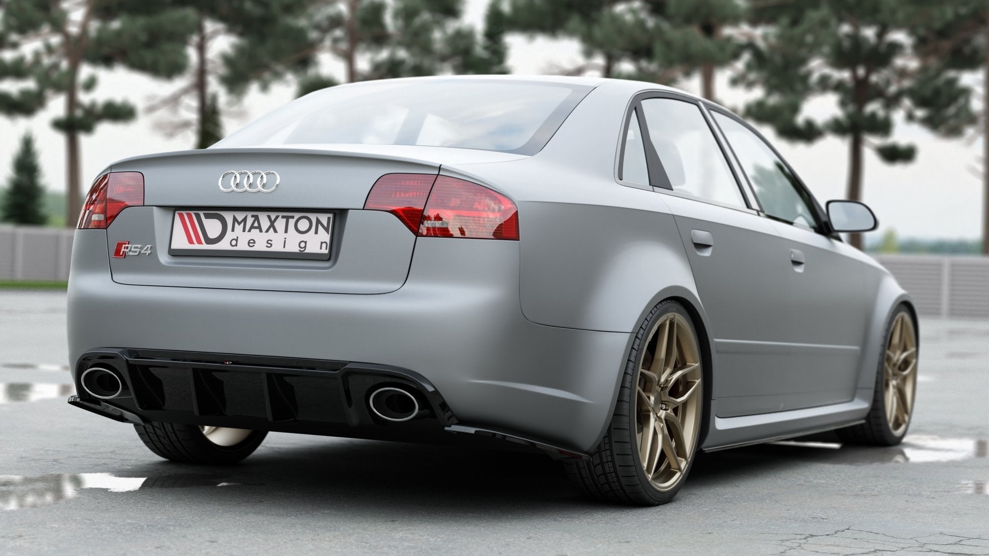 Rear-Valance-Audi-RS4-B7---Gloss-Black