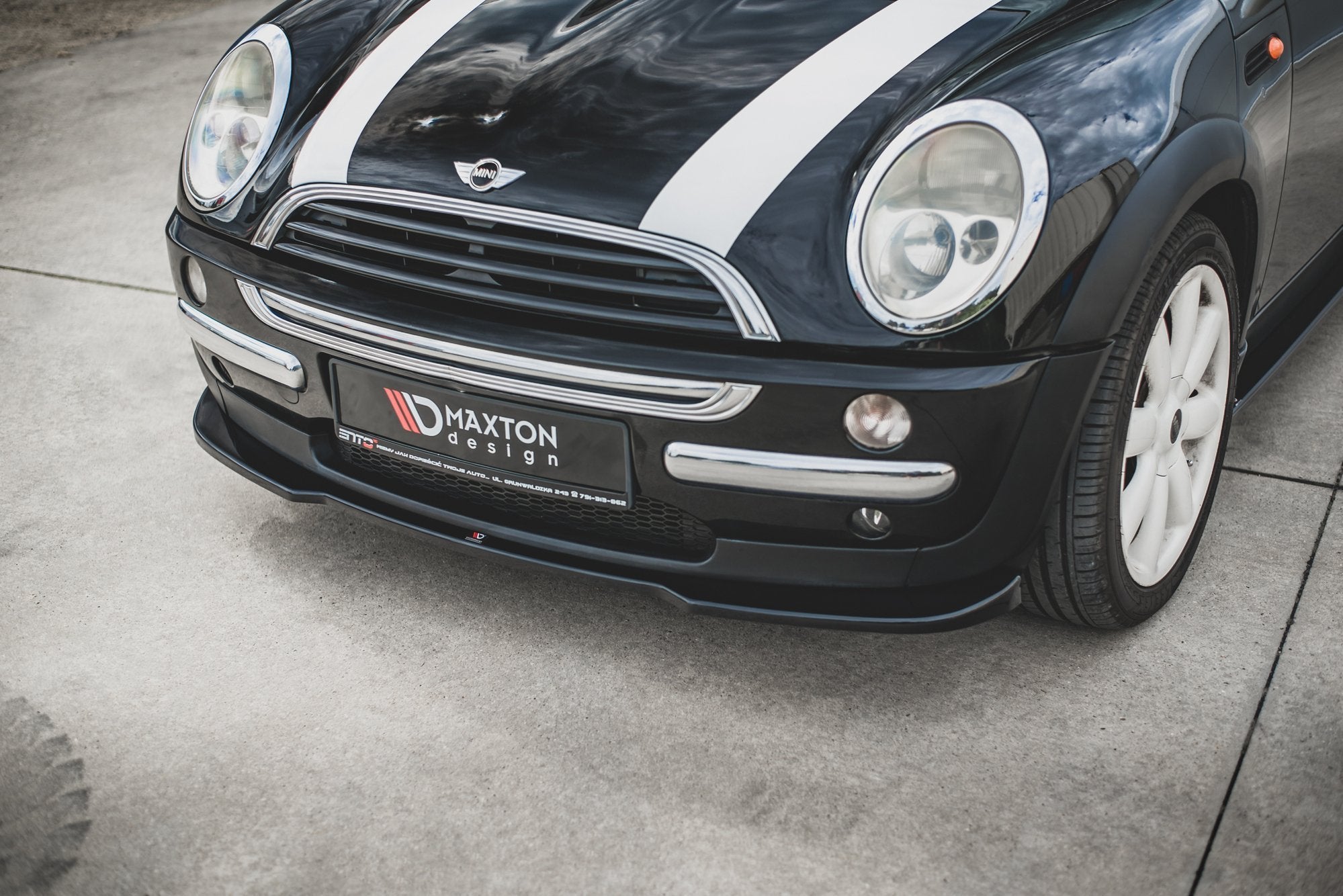 Front-Splitter-Mini-Cooper-/-One-R50---Gloss-Black