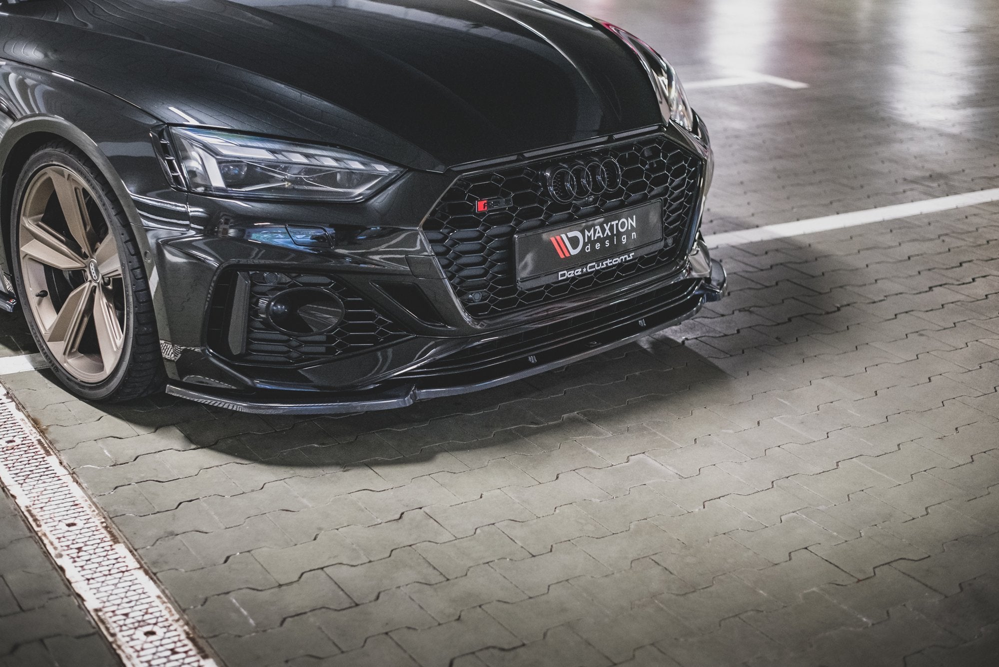 Front-Splitter-V.2-Audi-RS5-F5-Facelift---Gloss-Black