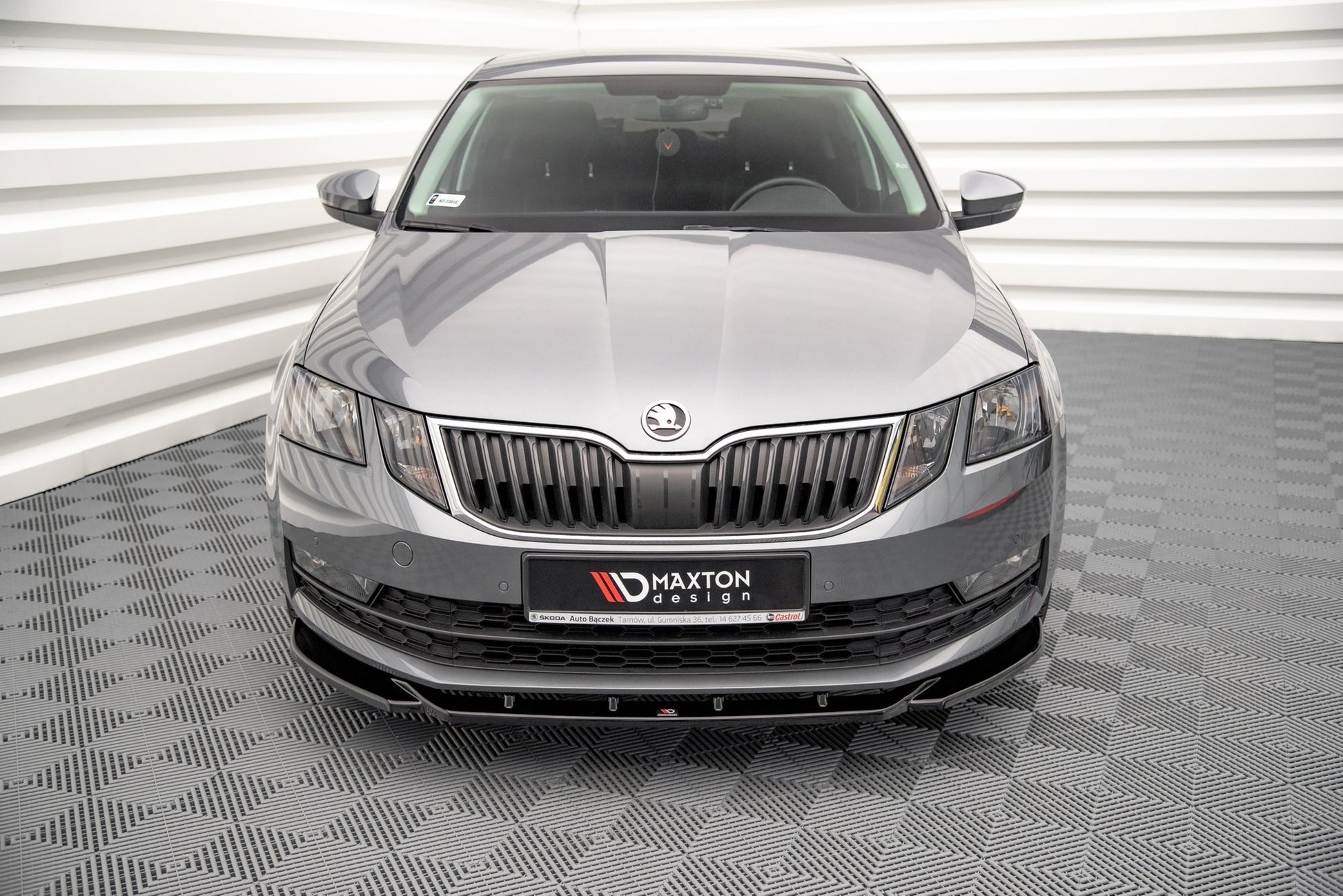 Front-Splitter-V.2-Skoda-Octavia-MK3-Facelift---Gloss-Black