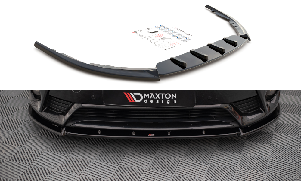 Front-Splitter-V.1-Toyota-Avensis-MK3-Facelift---Gloss-Black