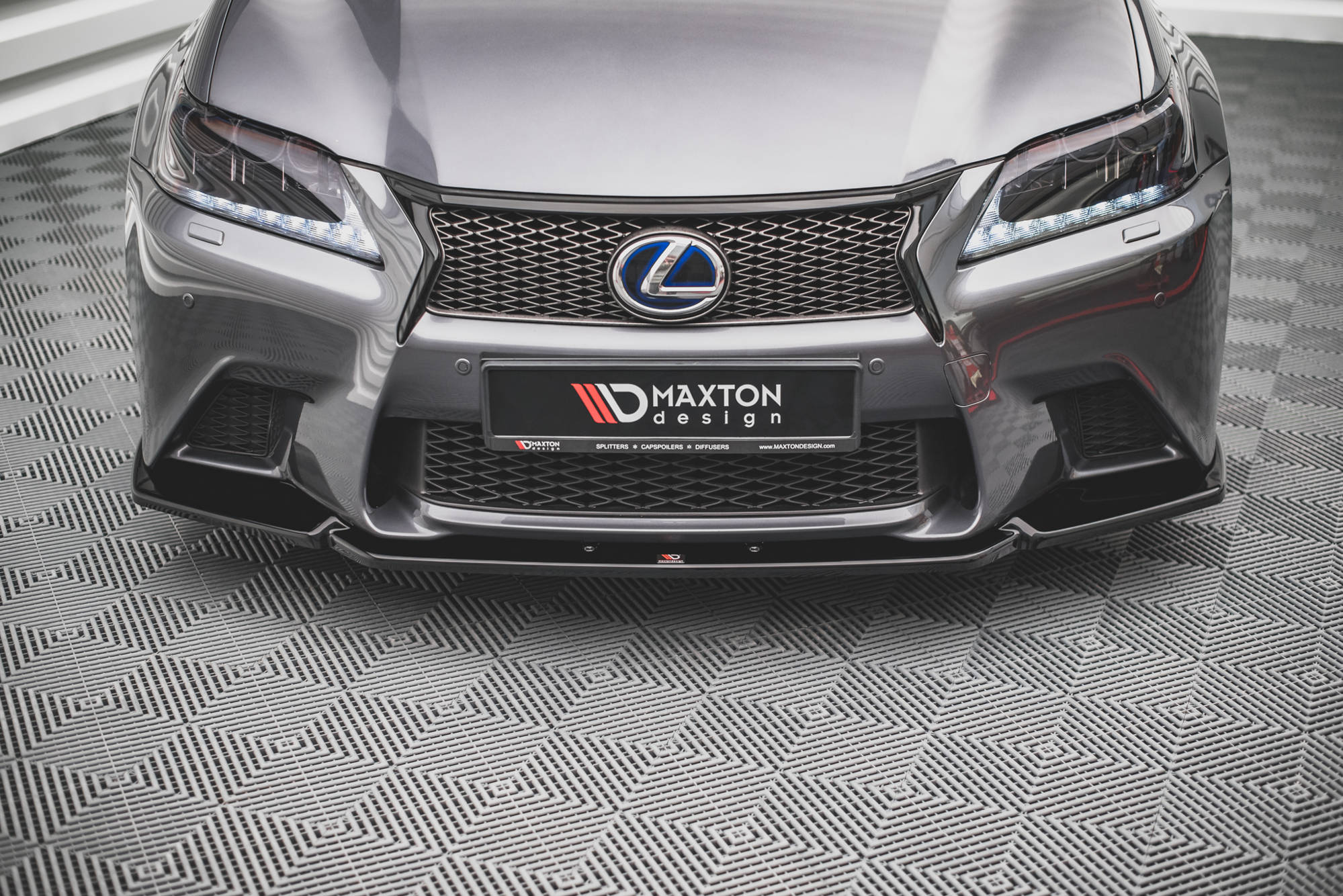 Front-Splitter-V.1-Lexus-GS-F-Sport-MK4-(L10)---Gloss-Black
