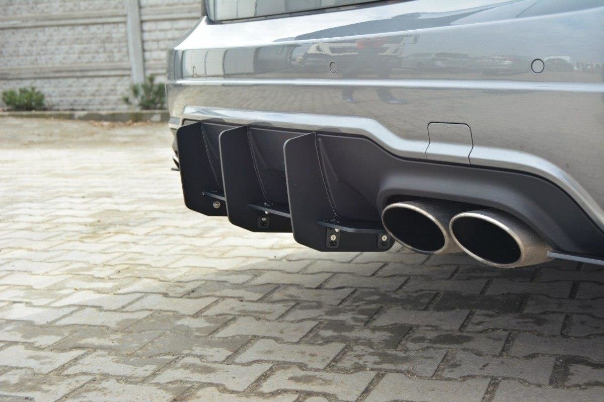 Mercedes-C-W204-AMG-Line-(Facelift)-Diffuser-&-Side-Splitter