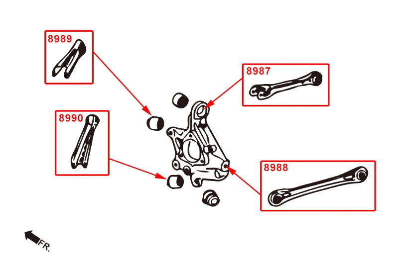 Hardrace-Rear-Toe-Kit-Part-Nr-8988