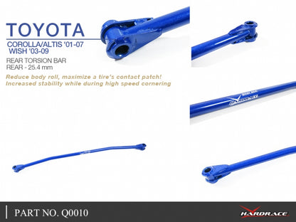 Hardrace-Rear-Torsion-Bar-Part-Nr-Q0010