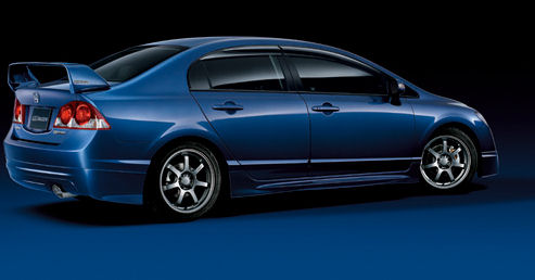 Honda-Civic-4D/Hybrid-05+-Mugen-Look-ABS-Sideskirts-[SIX]