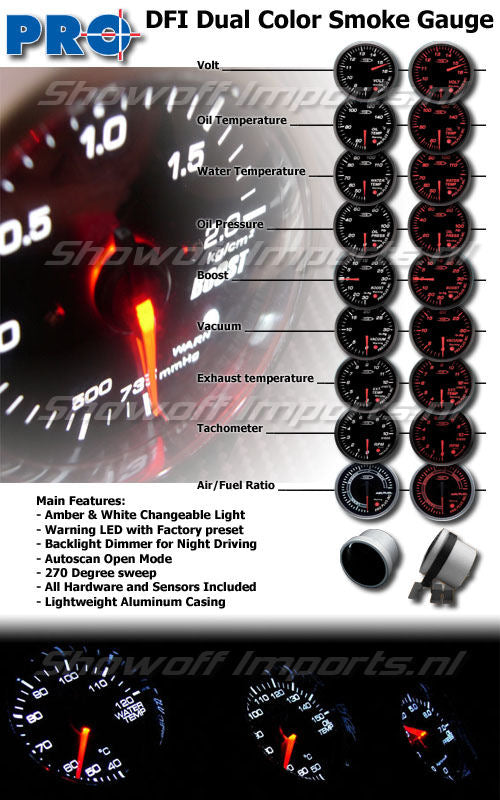 DFI-Amber/White-Smoke-Lens-Gauge-52mm---Volt