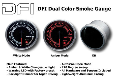DFI-Amber/White-Smoke-Lens-Gauge-52mm---Air-Fuel-Ratio