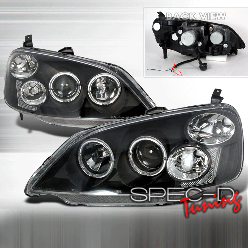 Honda-Civic-01-03-2D-Projector-Headlights-Black-[KS]
