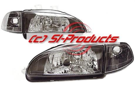 Honda-Civic-92-95-2/3D-Black-Headlights-+-Black-Corners