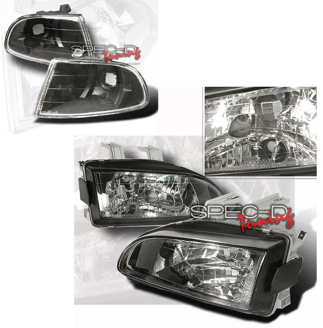 Honda-Civic-92-95-2/3D-Black-Headlights-+-Black-Corners