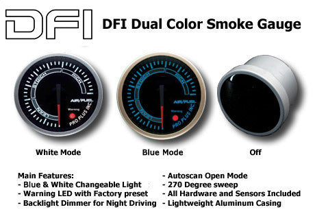 DFI-Blue/White-Smoke-Lens-Gauge-52mm---Air-Fuel-Ratio