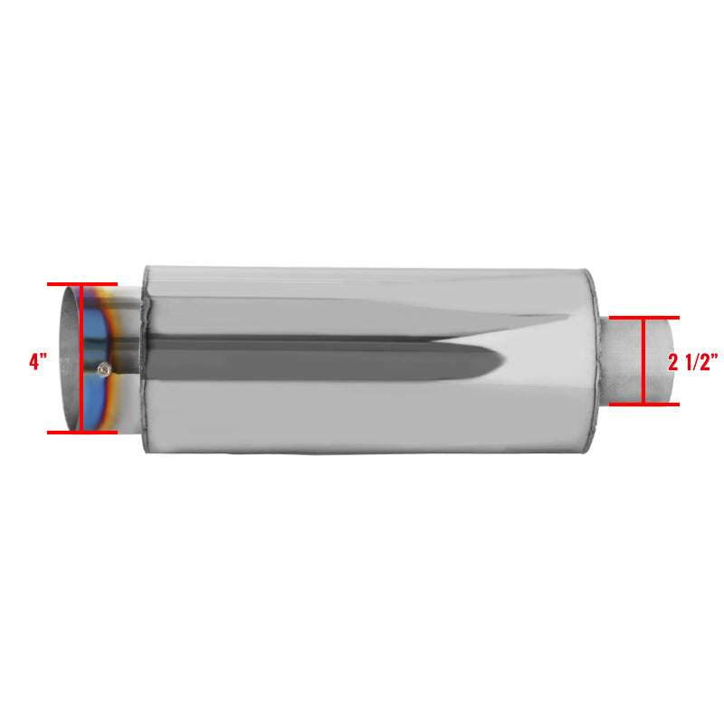 Universal-Stainless-Steel-Muffler-D1-Titanium-Tip-[SIX]