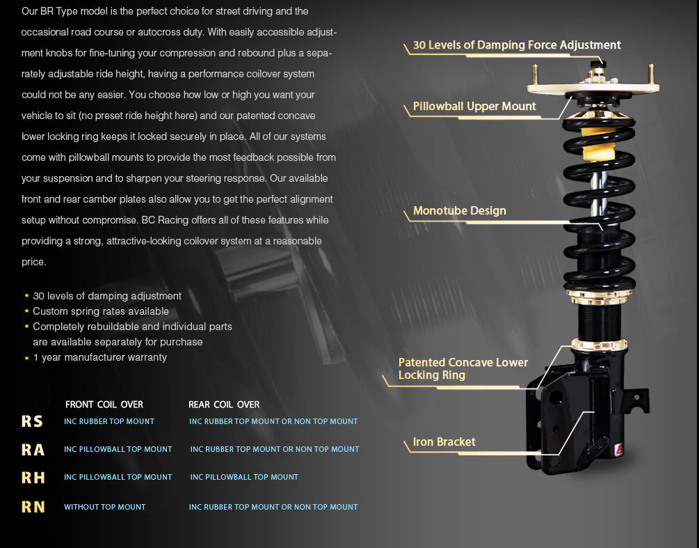 Mitsubishi-3000GT/GTO-90-01-BC-Racing-Coilover-Kit-BR-RA
