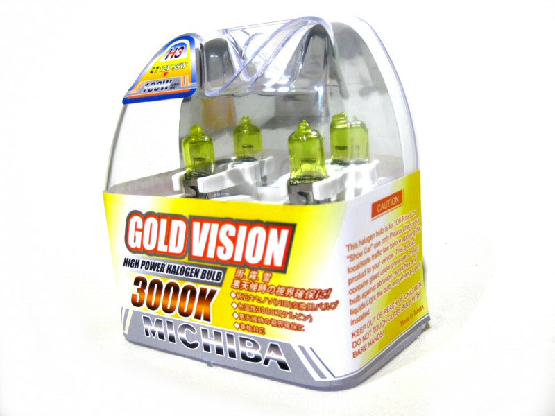 GoldVision-JDM-3000K-Yellow-H3-55W/12V-Bulb-Set-(2x)