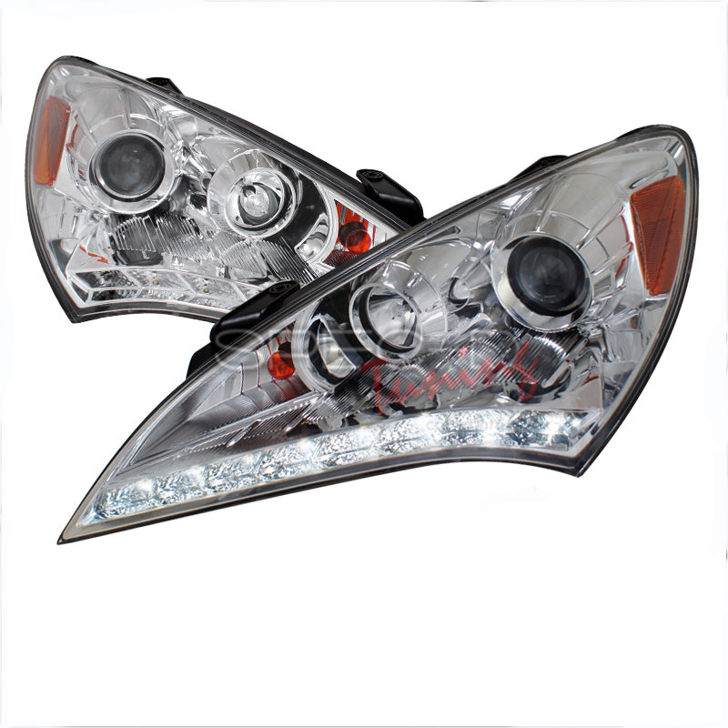 Hyundai-Genesis-09+-Chrome-Housing-LED-Projector-Headlights