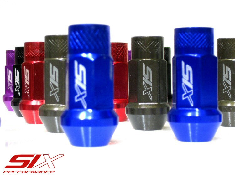 20x-SIX-Lightweight-Aluminium-Lug-Nuts-50mm-12x1.25-Silver