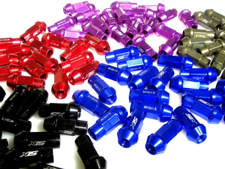 20x-SIX-Lightweight-Aluminium-Lug-Nuts-50mm-12x1.25-Silver