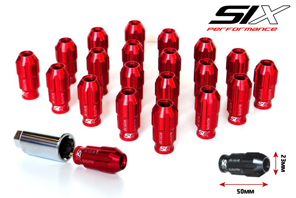 SIX-Lightweight-ALU7075-Lug-Nuts-12x1.25-Red-Anti-Theft-V3