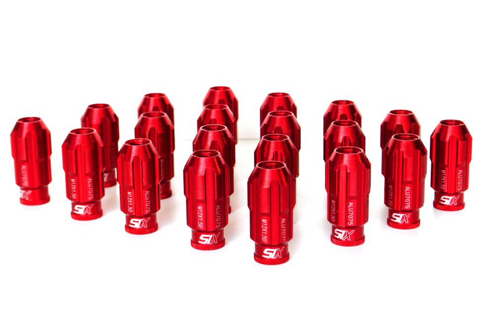 SIX-Lightweight-ALU7075-Lug-Nuts-12x1.25-Red-Anti-Theft-V3