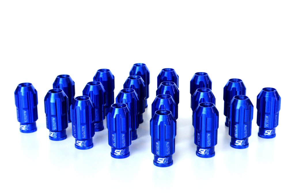 SIX-Lightweight-ALU7075-Lug-Nuts-12x1.25-Blue-Anti-Theft-V3