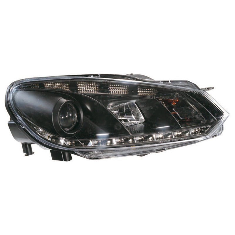 VW-Golf-6-Headlights-Set-DRL-Black-(Electric)