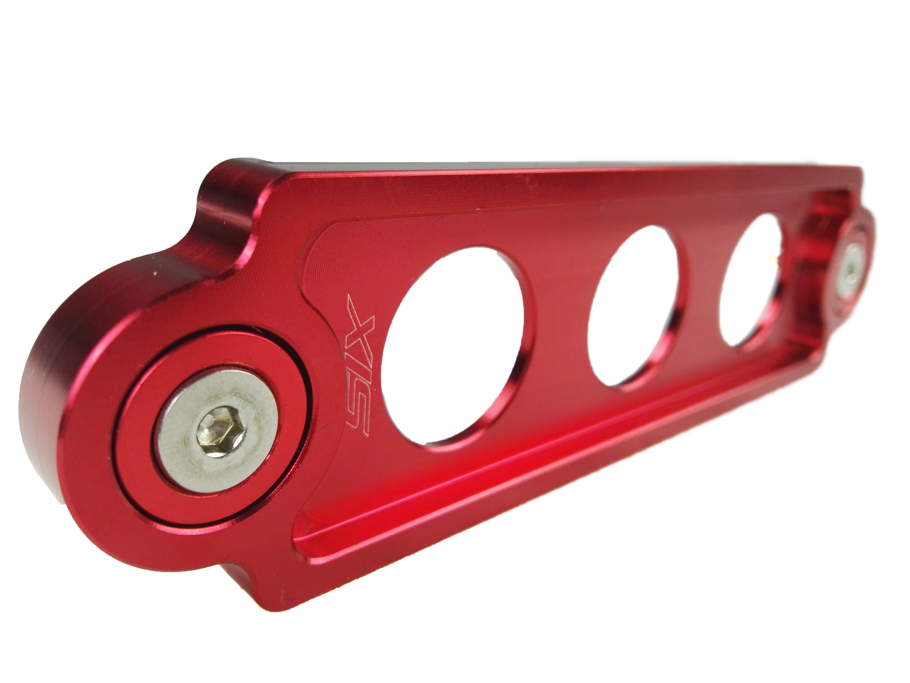 Universal-Billet-Battery-Tie-Down-Short-17cm-Red-[SIX]