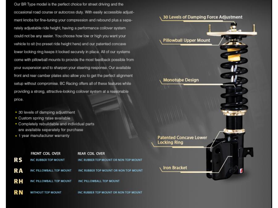 Subaru-Legacy-03-08-BL9/BP-BC-Racing-Coilover-Kit-BR-RS