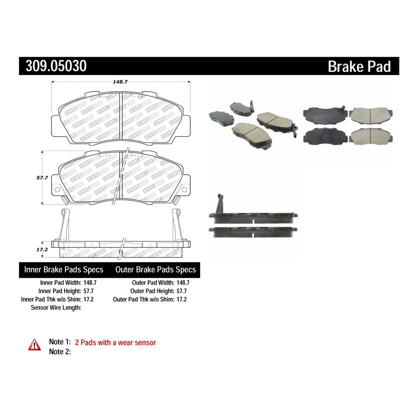 30905030-Stoptech-Sport-Brake-Pads-with-Shims-&-Hardware