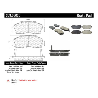 30905030-Stoptech-Sport-Brake-Pads-with-Shims-&-Hardware