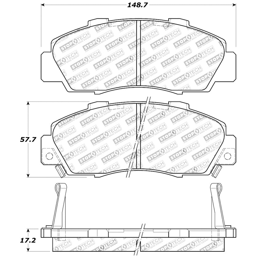 30905030-Stoptech-Sport-Brake-Pads-with-Shims-&-Hardware