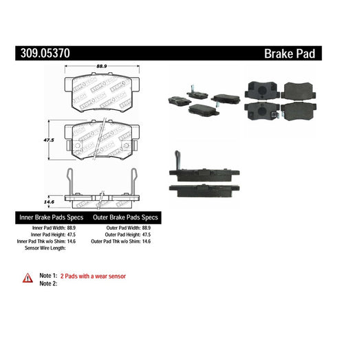 30805370-Stoptech-Street-Brake-Pads-with-Shims-&-Hardware