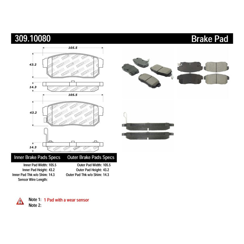 30910080-Stoptech-Sport-Brake-Pads-with-Shims-&-Hardware