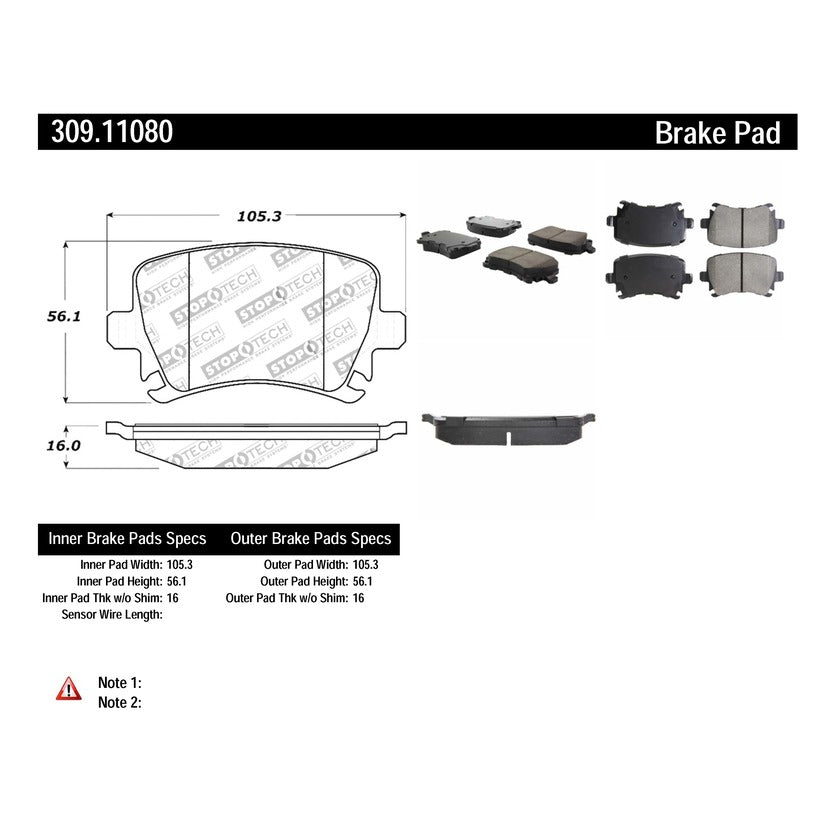 30911080-Stoptech-Sport-Brake-Pads-with-Shims-&-Hardware