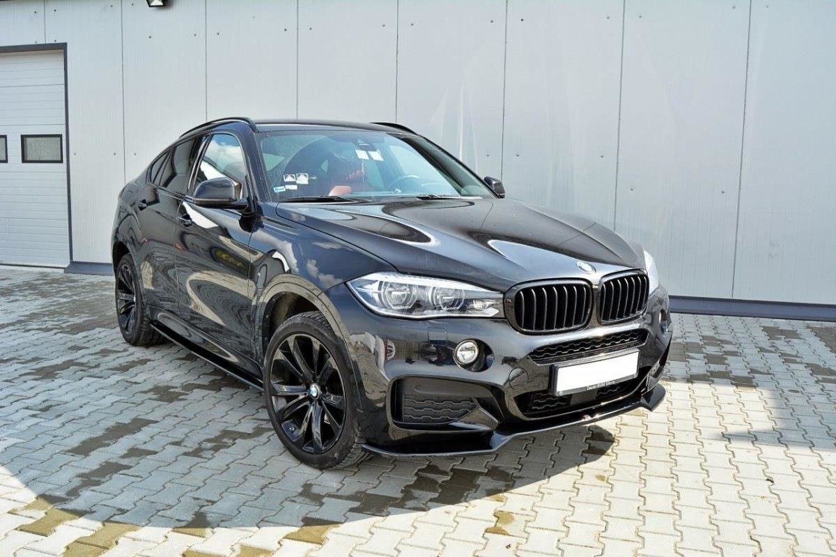 Front-Splitter-V.1-For-BMW-X6-F16-Mpack---Gloss-Black
