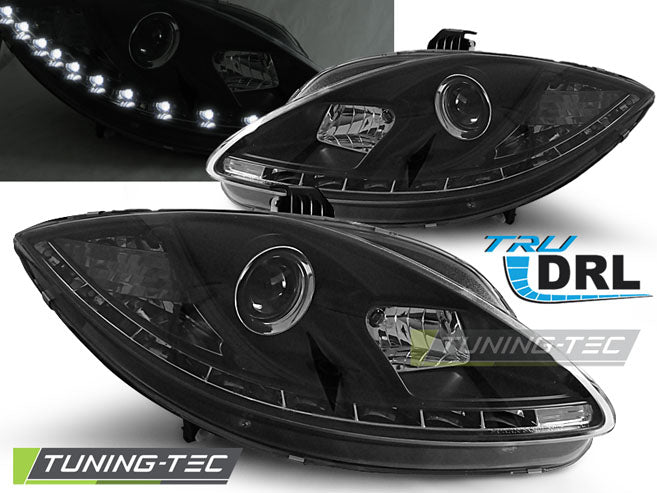 Seat-Leon-Altea-09-12-Headlights-True-DRL-Black