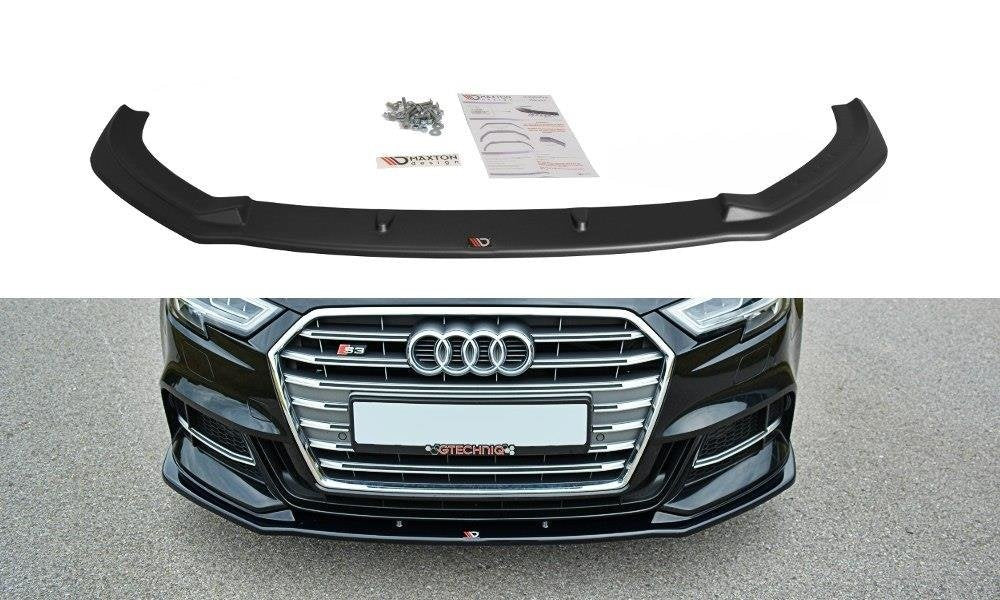 Front-Splitter-V.1-Audi-S3-/-A3-S-Line-8V-FL---Gloss-Black