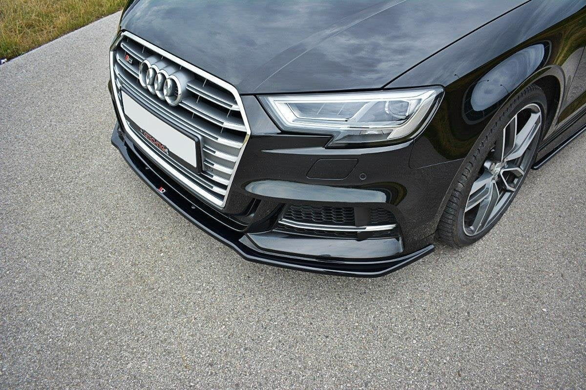 Front-Splitter-V.1-Audi-S3-/-A3-S-Line-8V-FL---Gloss-Black