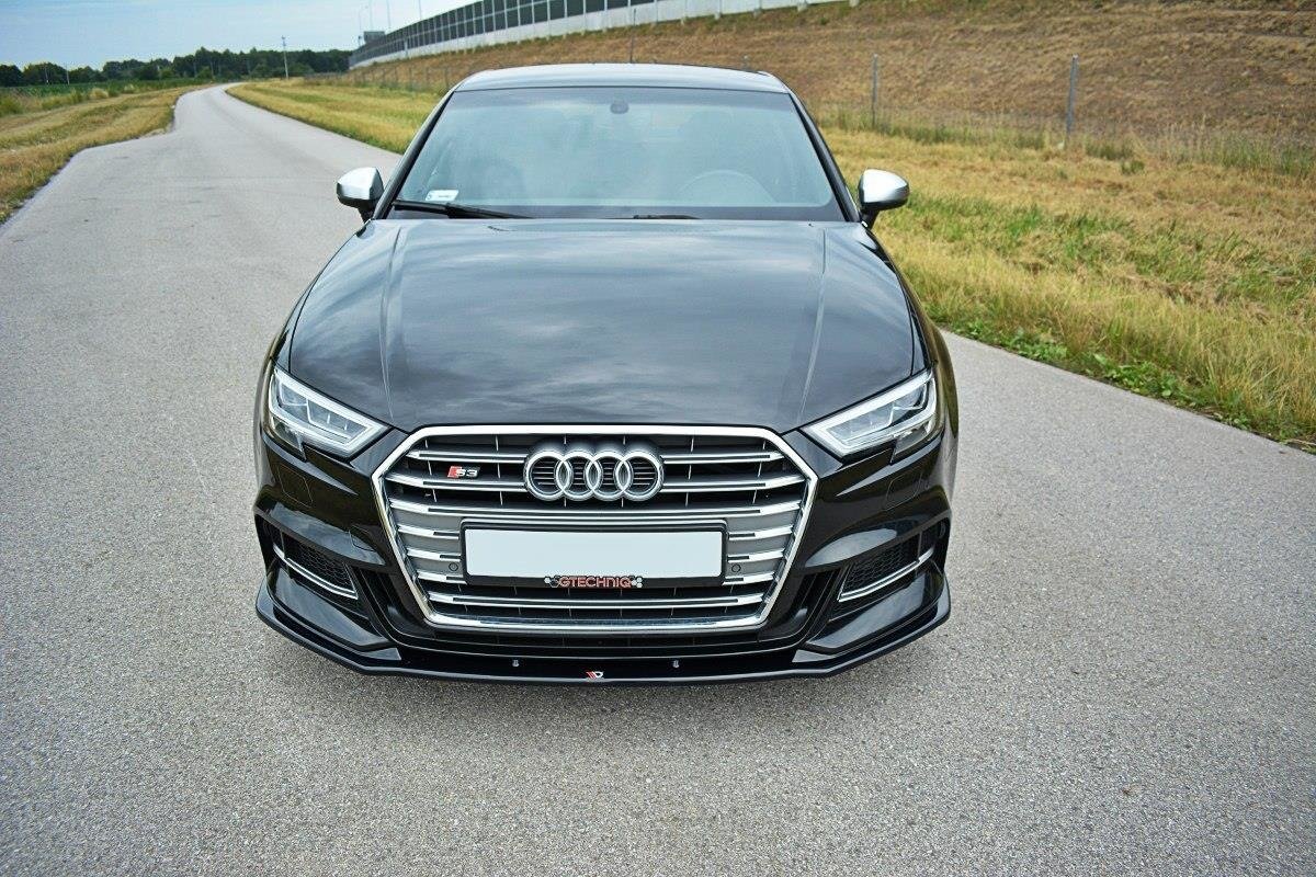 Front-Splitter-V.1-Audi-S3-/-A3-S-Line-8V-FL---Gloss-Black