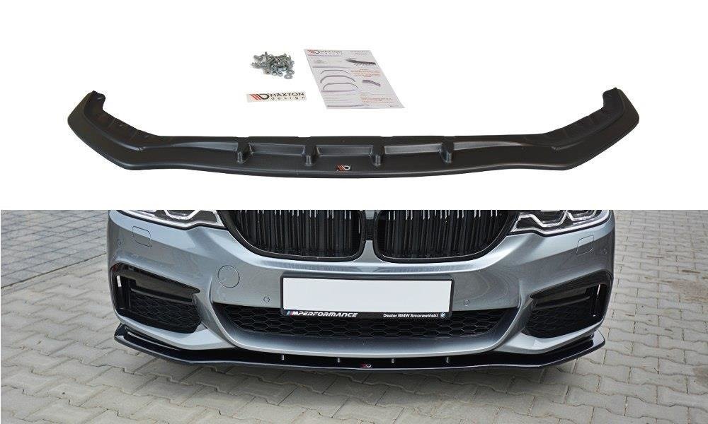 Front-Splitter-V.1-For-BMW-5-G30/-G31-M-Pack---Gloss-Black