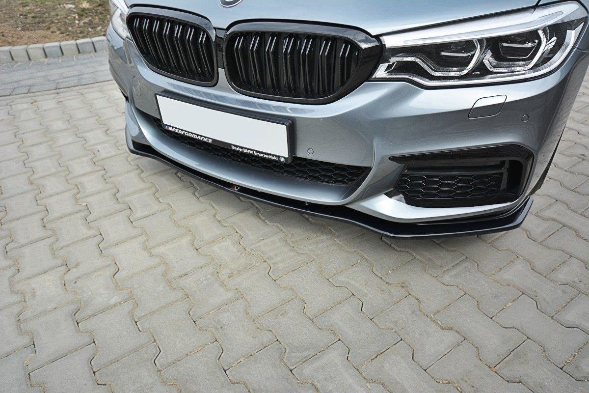 Front-Splitter-V.1-For-BMW-5-G30/-G31-M-Pack---Gloss-Black