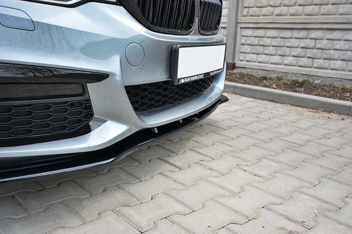 Front-Splitter-V.1-For-BMW-5-G30/-G31-M-Pack---Gloss-Black
