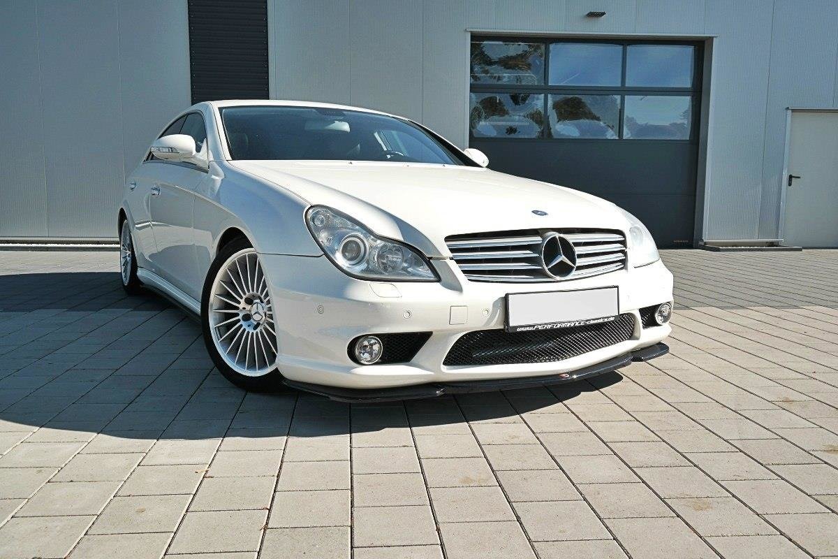 Front-Splitter-V.1-Mercedes-CLS-C219-55AMG---Gloss-Black
