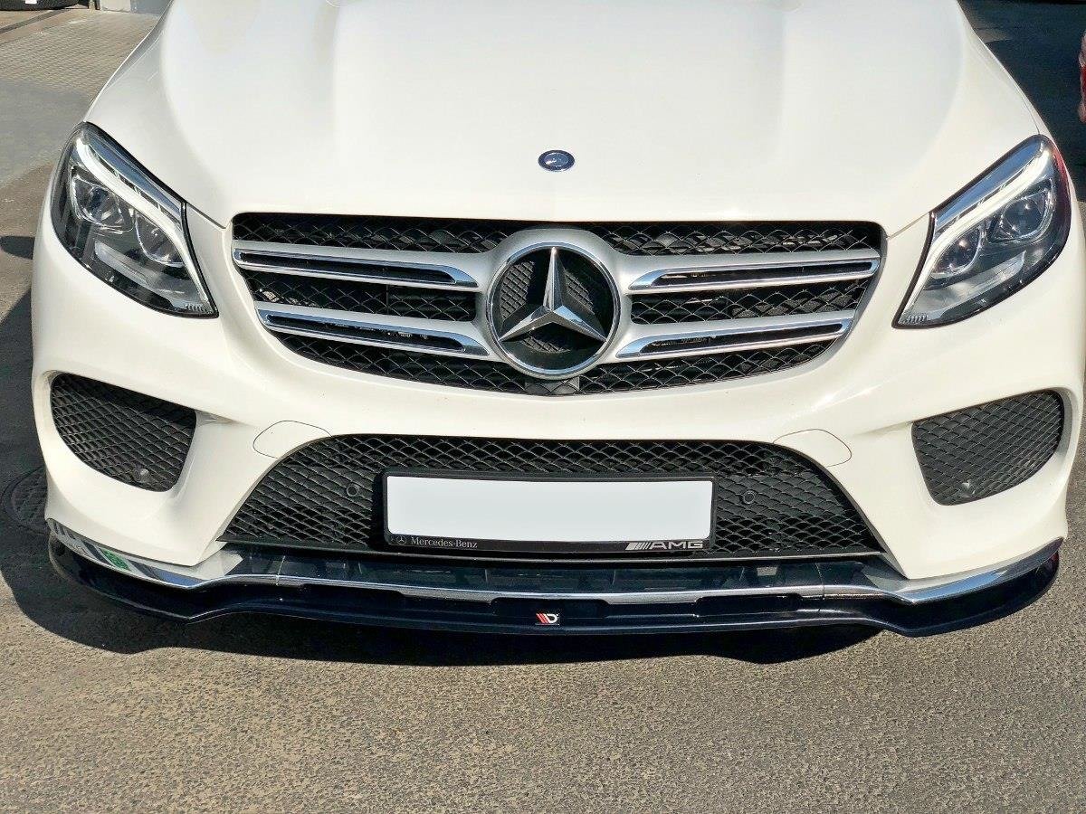 Front-Splitter-V.1-Mercedes-GLE-W166-AMG-Line---Gloss-Black