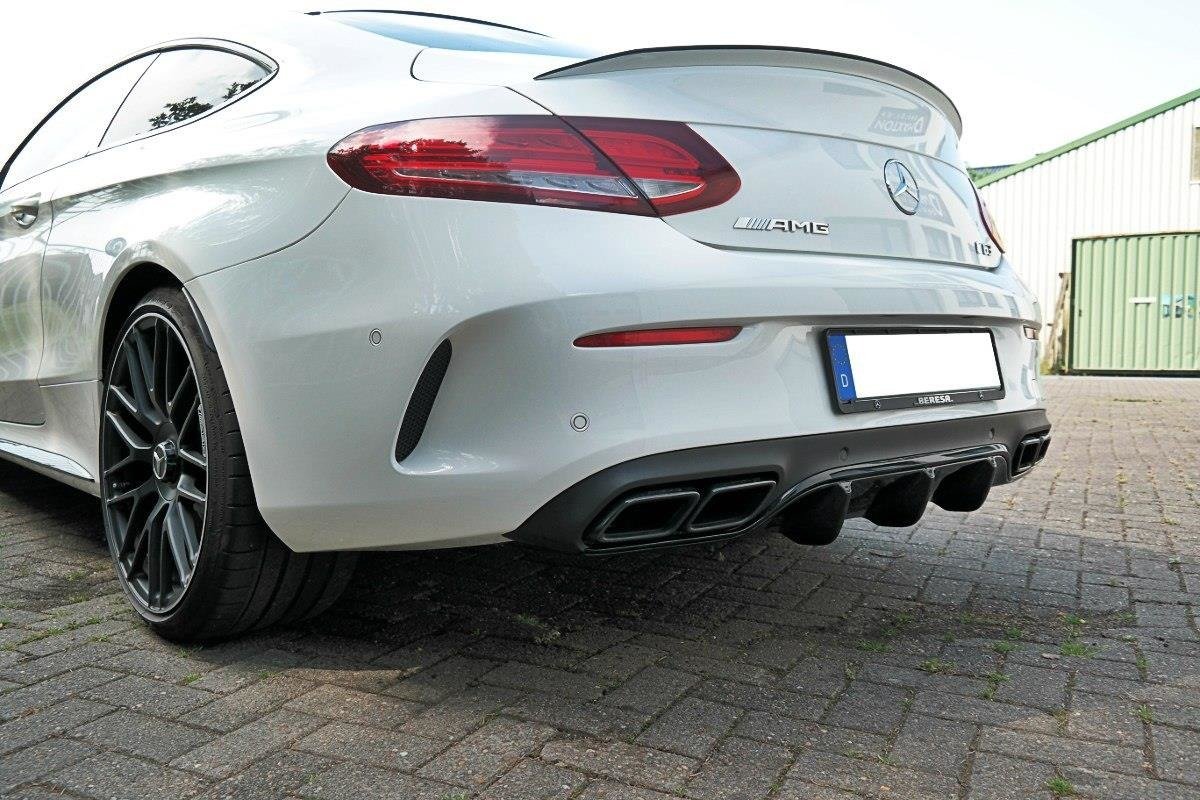 Rear-Valance-Mercedes-C-CLass-C205-63AMG-Coupe---Gloss-Black