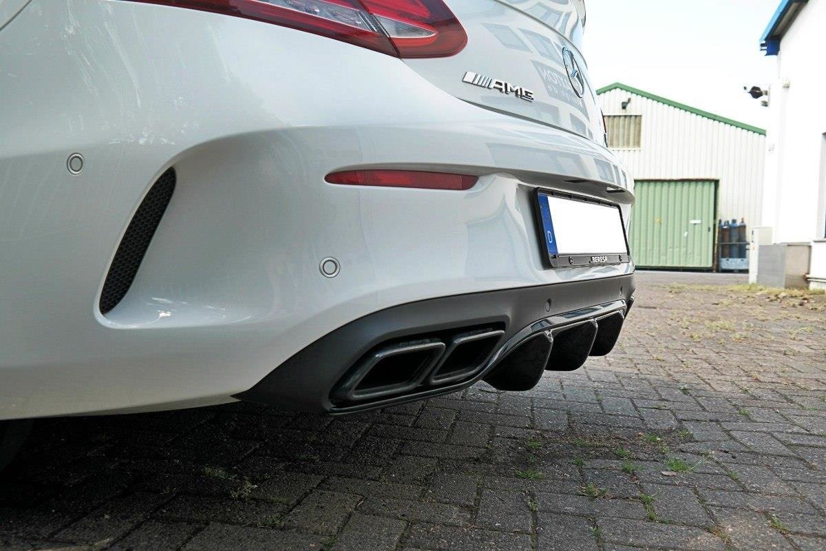 Rear-Valance-Mercedes-C-CLass-C205-63AMG-Coupe---Gloss-Black