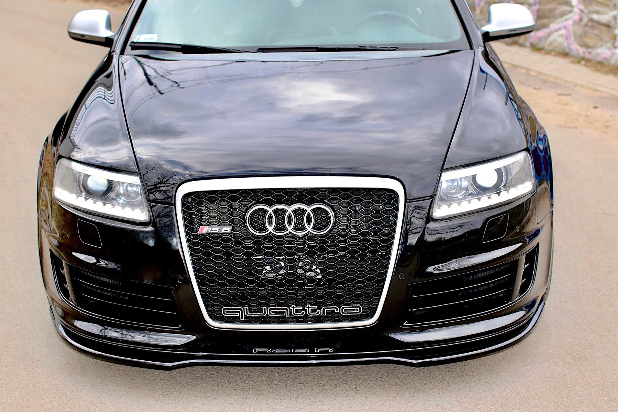 Front-Splitter-Audi-RS6-C6---Gloss-Black