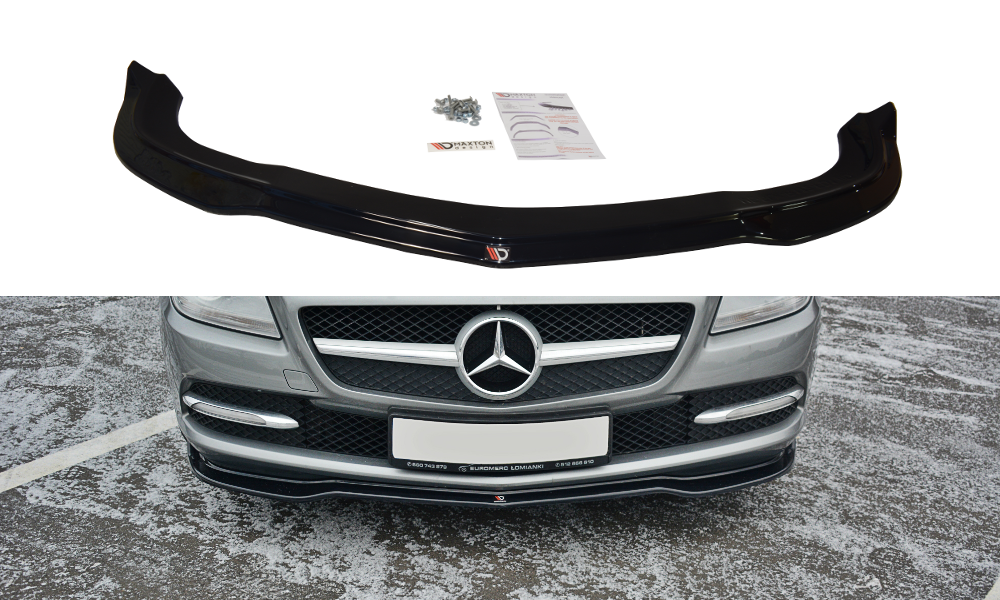 Front-Splitter-V.1-Mercedes-SLK-R172---Gloss-Black